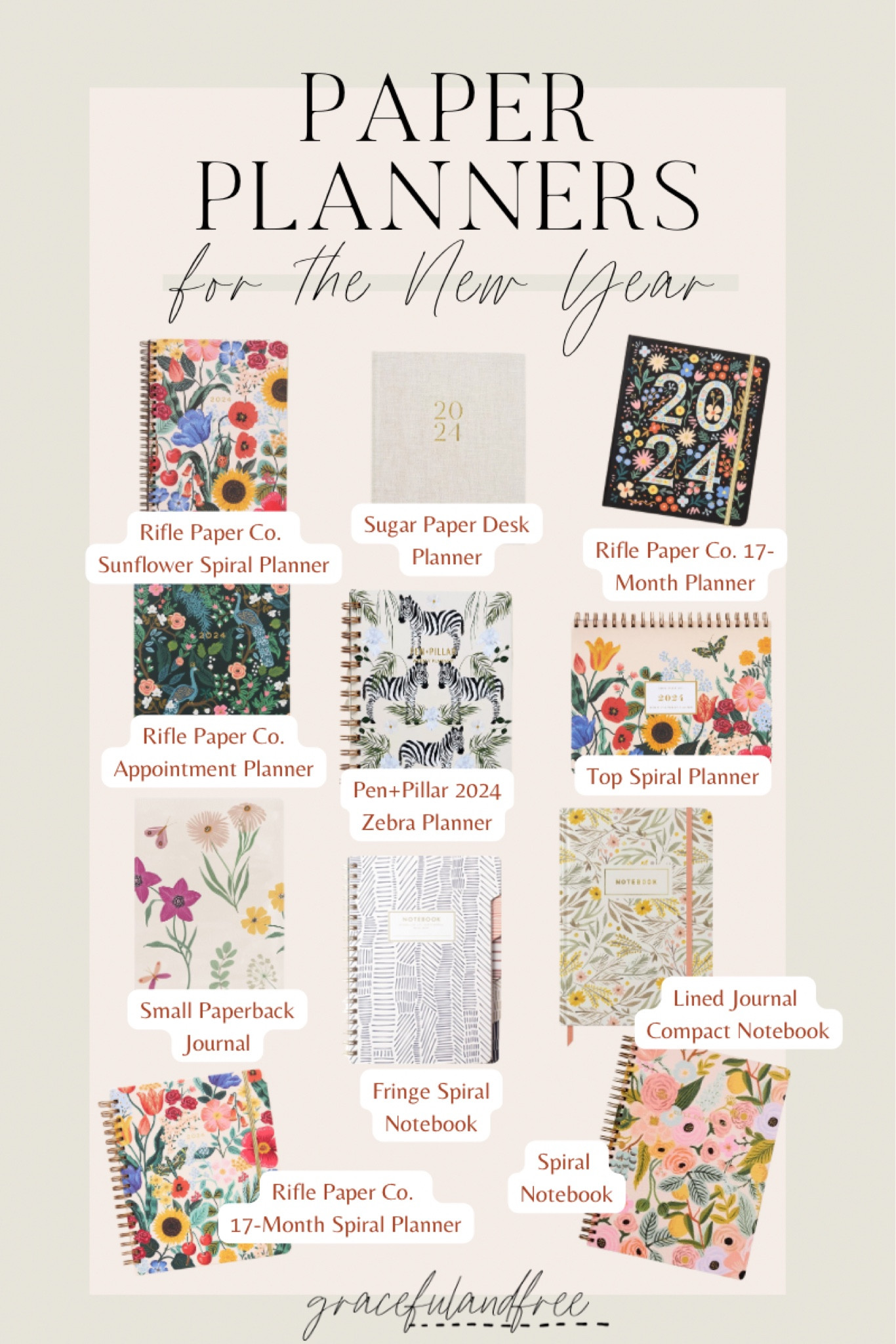 Prep for the new year with your 2024 paper planner! Monthly and daily calendars to help you plan and prepare for the new year. Plus my favorite spiral bound journals for all the goal planning and dreaming! 

#LTKfindsunder50 #LTKGiftGuide #LTKSeasonal