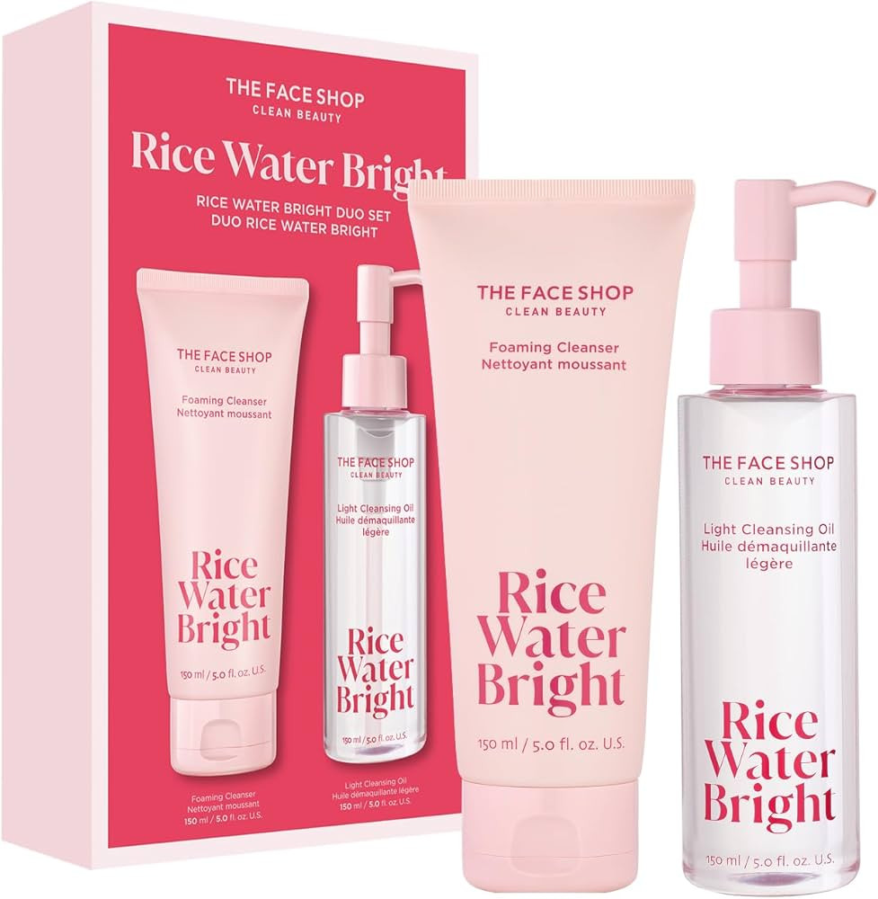 The Face Shop Rice Water Bright Double Cleansing Duo Set with Ceramide, Korean Skin Care, Gentle ... | Amazon (US)