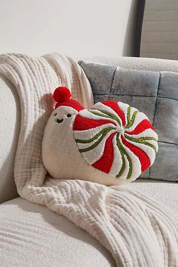 Peppermint Swirl Snail Throw Pillow | Urban Outfitters (US and RoW)