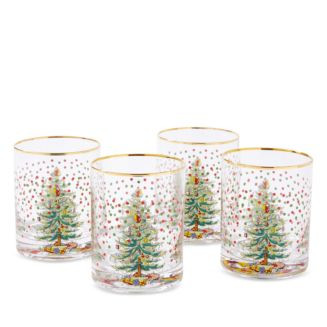 Christmas Tree Polka Dot Double Old Fashioned Glass, Set of 4 | Bloomingdale's (US)