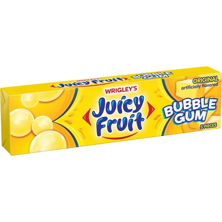 Juicy Fruit Original Bubble Chewing Gum, 5 Piece Single Pack | Walmart (US)