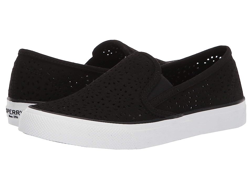 Sperry Seaside Perf (Black) Women's Slip on  Shoes | Zappos