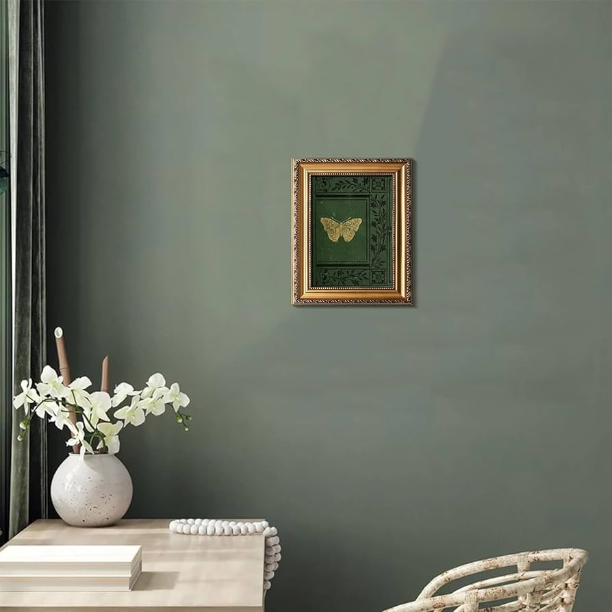 Uniro Vintage Gold Framed Wall Art, Classical Butterfly Posters Wall Art Decor Emerald Green Old ... | Amazon (US)