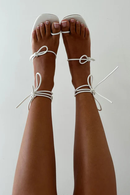 Strappy Paz Heels - White | SABO SKIRT (Global)