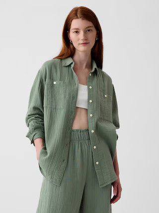 Crinkle Gauze Big Shirt | Gap (US)