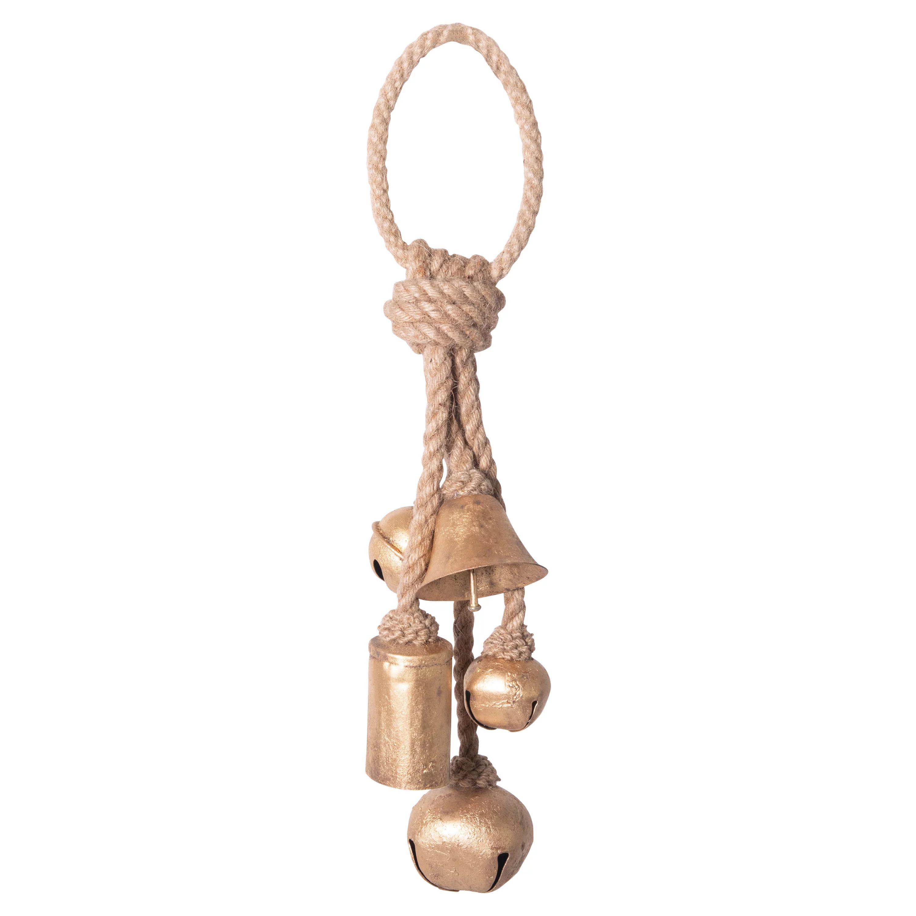 Creative Co-Op Decorative Metal Bells in Various Shapes on Jute Rope Hanger | Walmart (US)