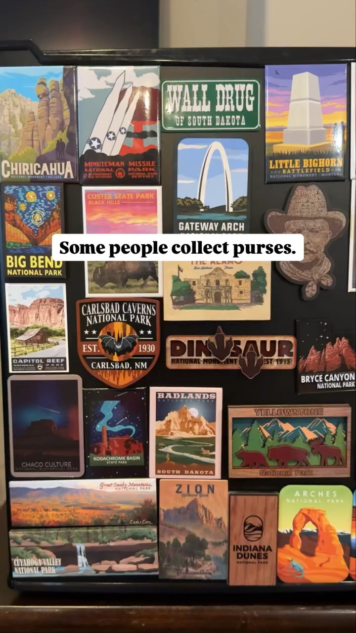 Some people collect things… we collect places. Every magnet is a trip, a trail, a memory with our kids.

This mini fridge in our basement holds a lot of memories. It’s getting a little out of control… and I’m not mad about it.

Which park should we visit next?

#nationalparkgeek #nationalparklife #travelwithkids #souvenirs #getoutside