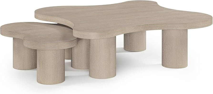 Meridian Furniture 99000Natural-CT-2PC Cove Collection Art Deco 2pc. Coffee Table with Rich Finis... | Amazon (US)