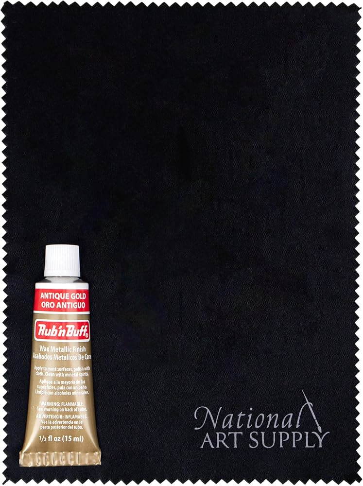 Amaco Rub and Buff Antique Gold 0.5oz/15ml Gilding Wax & 5"x7" Microfiber Cleaning Cloths - Micro... | Amazon (US)