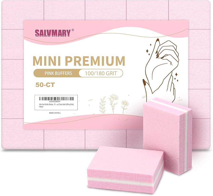 Mini Nail Buffer Blocks, 100/180 Grit Sponge Buffing Sanding Block File Manicure Tools Bulk 50Pcs... | Amazon (US)