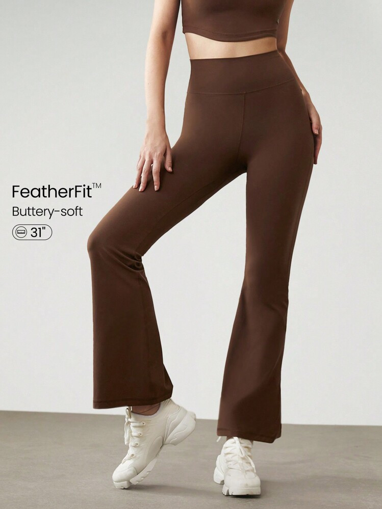 GLOWMODE 31" FeatherFit™ High-Rise Flared Leggings Pants Low Impact Yoga Pilates Daily Spring Summer | SHEIN