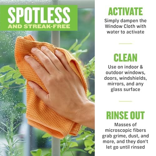 E-Cloth 2-Pack Window Cleaning Cloth - Streak-Free Glass & Mirror Cleaning Kit with Just Water, G... | Amazon (US)