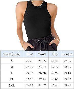 REORIA Women's Basic Sleeveless High Neck Racerback Fitted Ribbed Knit Tank Tops Halter Bodysuits | Amazon (US)