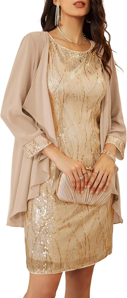 GRACE KARIN Women Wedding Guest Dresses Sequin Mother of the Bride Dresses | Amazon (US)