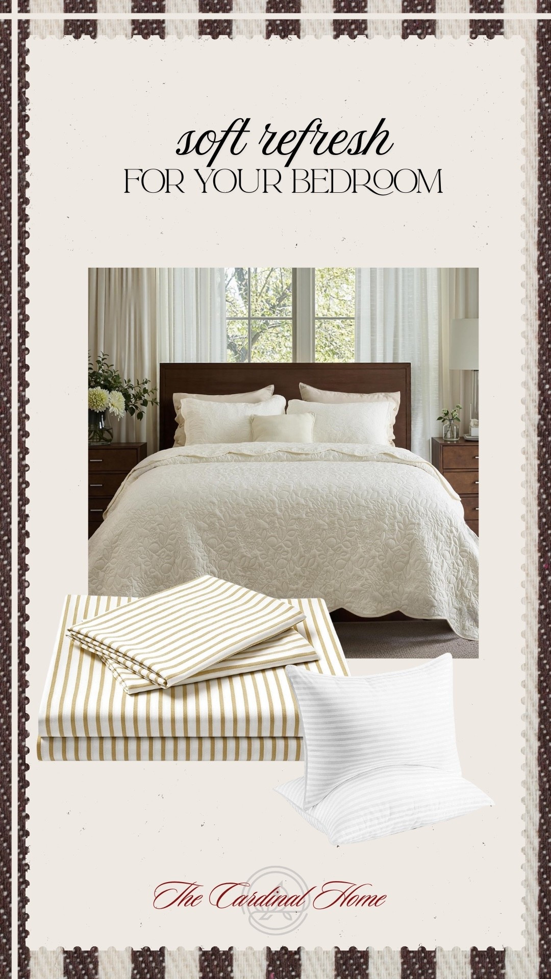 Saving this for your next bedroom reset 🤍

neutral bedroom decor, cozy bedroom ideas, timeless bedroom style, soft neutral bedding, classic bedroom decor, layered bedding look, bedroom refresh ideas, warm neutral home, simple bedroom styling, calm bedroom aesthetic, transitional bedroom decor, hotel inspired bedding, bedroom essentials

#LTKFindsUnder100 #LTKHome #LTKdayinmylife