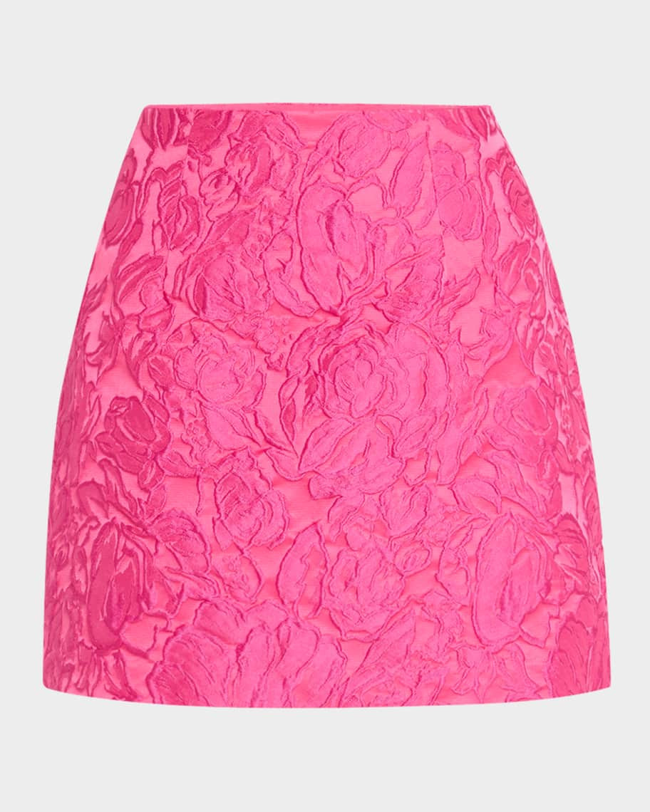 Trina Turk A-Line Floral Jacquard Mini Skirt | Neiman Marcus