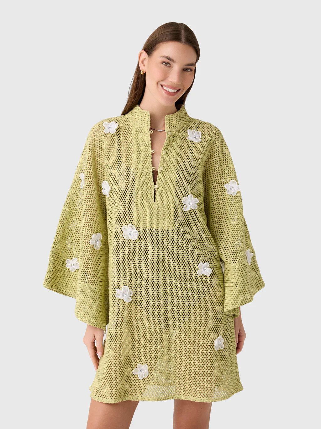 La Vie Women's 3D Flower Knit Mini Caftan | Saint Bernard