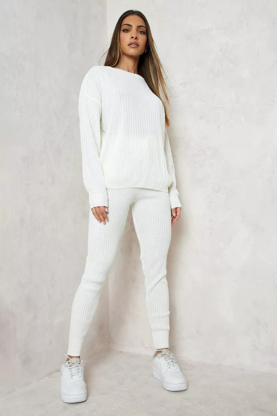 Slouchy Rib Knitted Tracksuit | Boohoo.com (UK & IE)