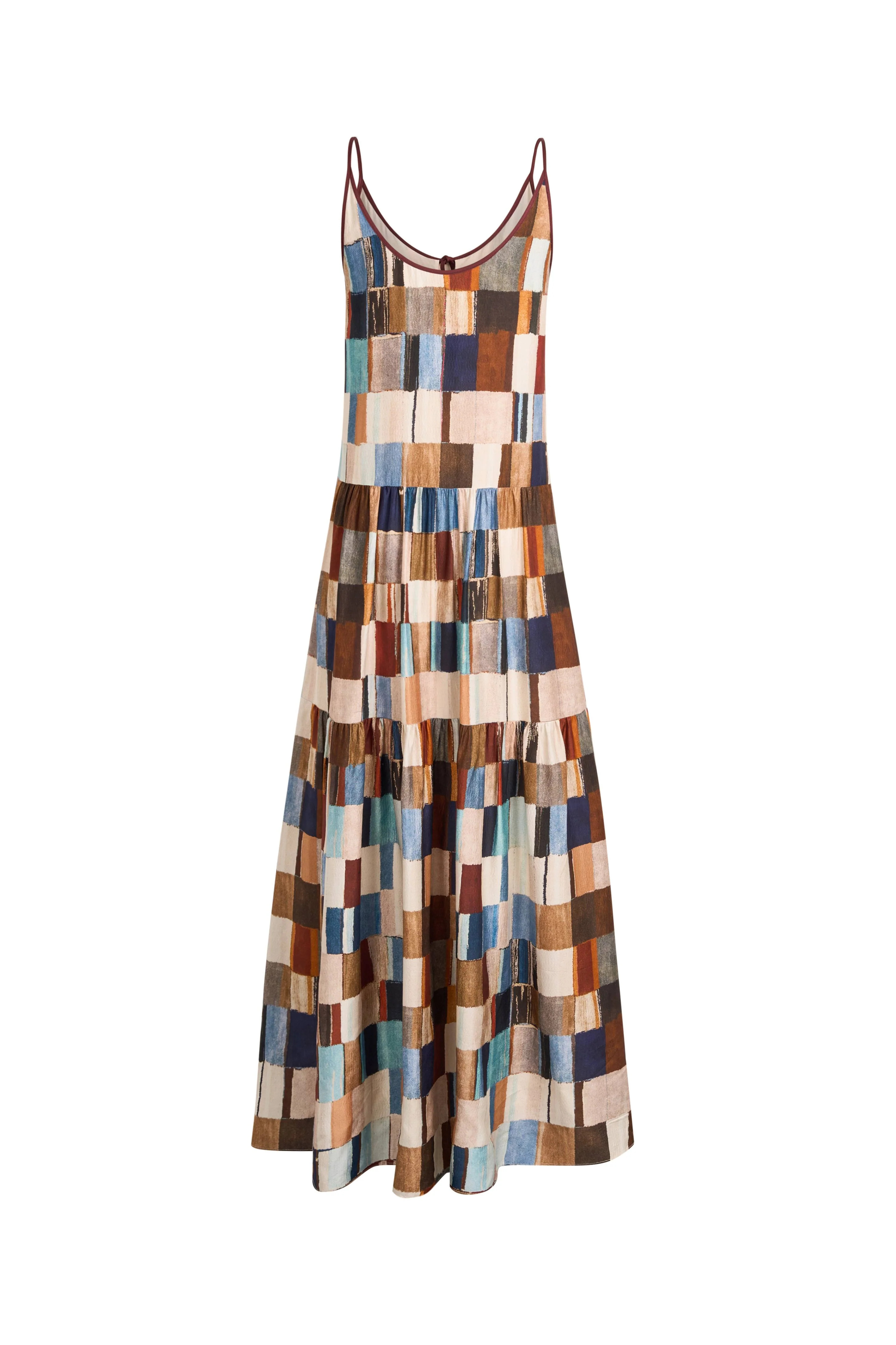 Morven Mosaic-Print Robe Dress in Brushed Silk-Blend Fabric | Fabrique