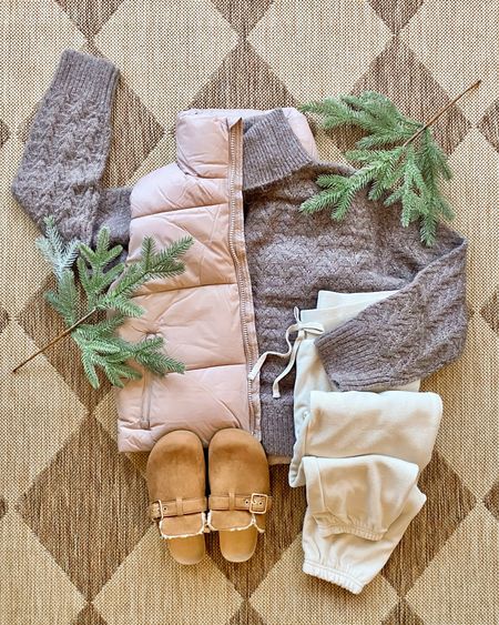 Winter outfits. Puffer vest. Cozy outfit. Birkenstock dupes. Old navy outfit. 

#LTKGiftGuide #LTKSeasonal #LTKHoliday