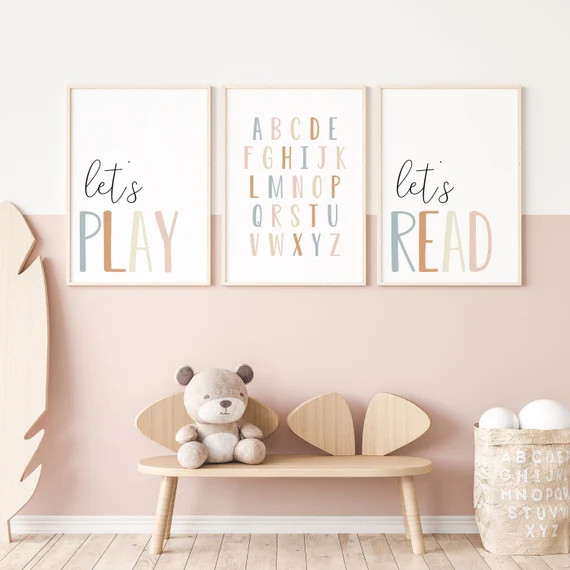 DIGITAL FILES, Set of 3 Playroom Prints, Playroom Wall Decor, Playroom Art, Kids Wall Decor, Todd... | Etsy (US)