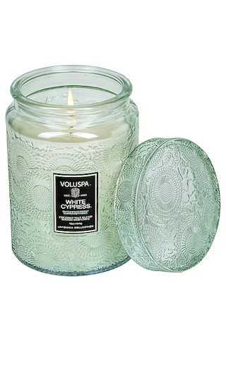 Voluspa White Cypress Large Jar Candle in Mint. | Revolve Clothing (Global)