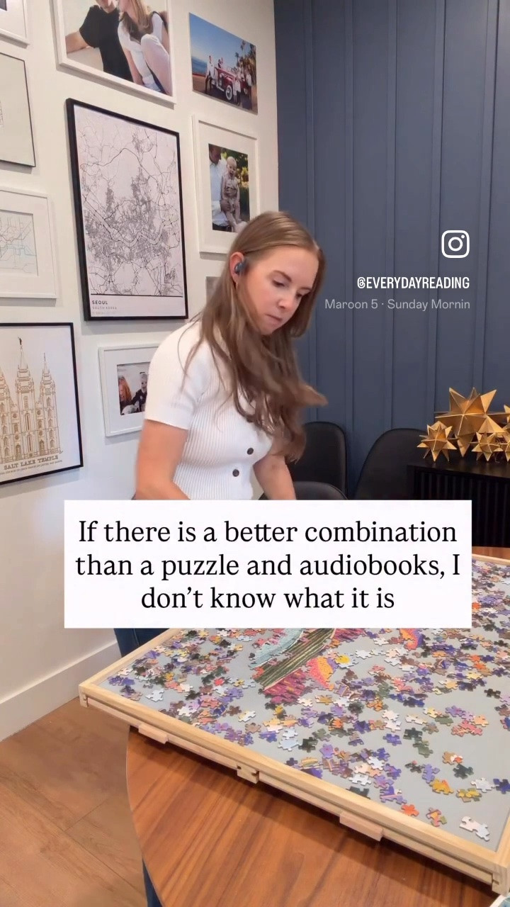This combination of audiobook and puzzle is elite! Probably one of the few things that will keep me up past my bedtime

#LTKHome