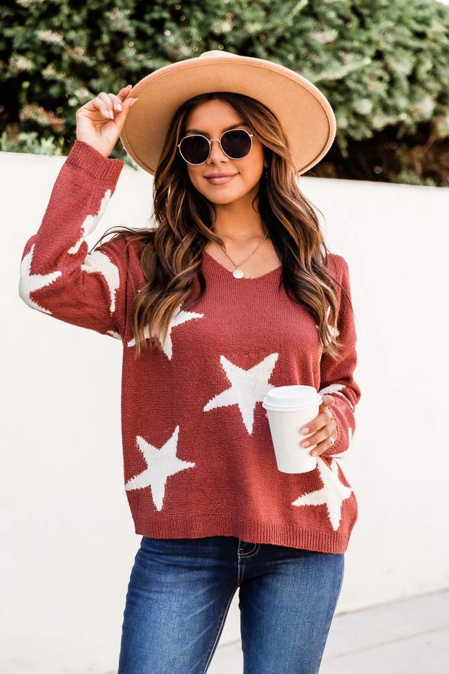 Catch A Star Rust Sweater | The Pink Lily Boutique