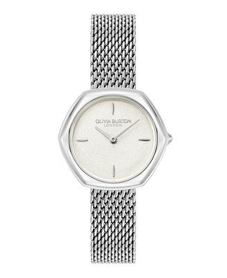 Olivia Burton Women's Charing Silver Tone Stainless Steel Bracelet Watch, 28.5mm - Macy's | Macy's