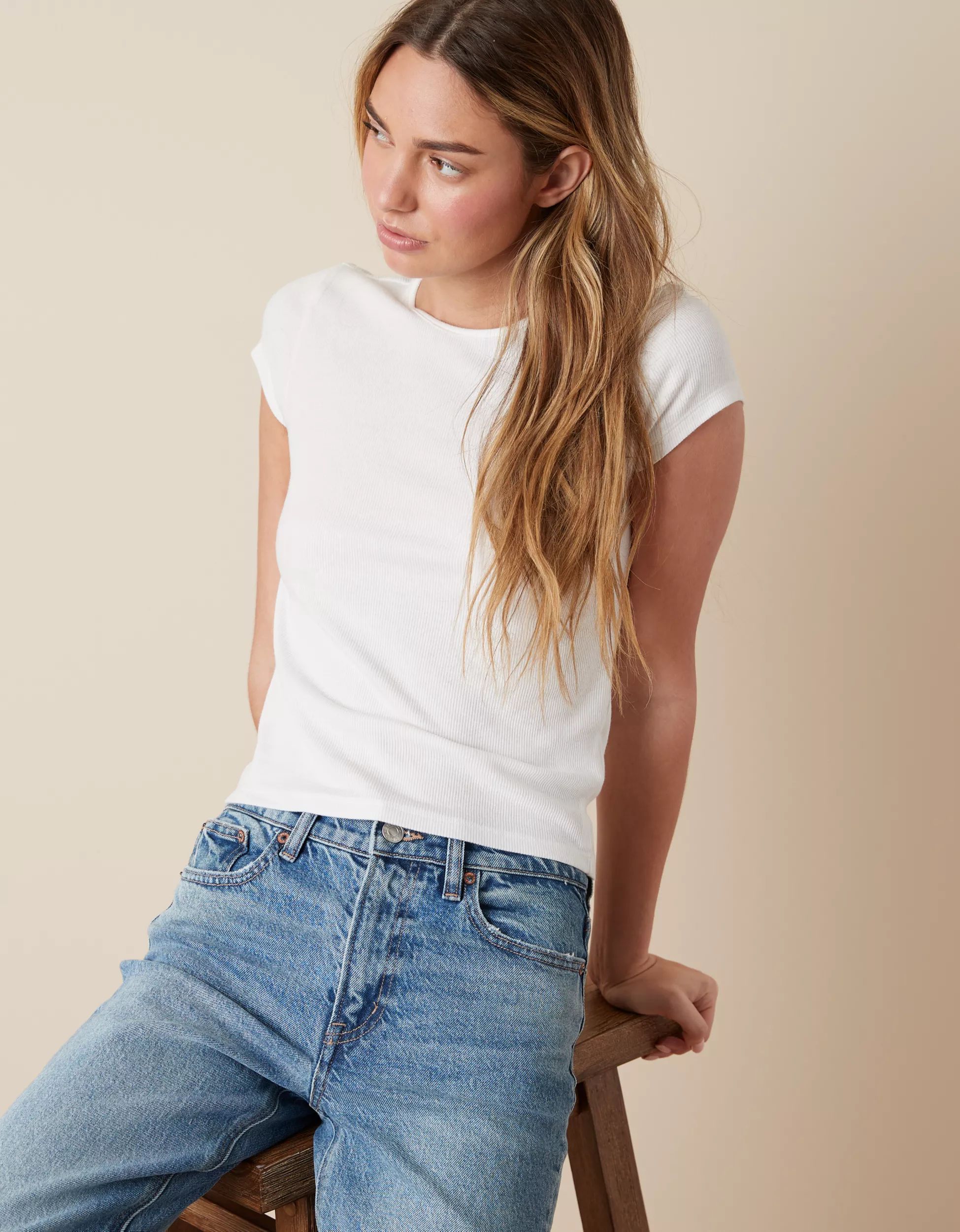 AE Hey Baby Ribbed T-Shirt | American Eagle Outfitters (US & CA)