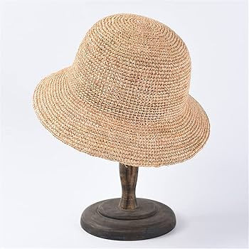 Handmade Ladies Crochet Natural Straw Bucket Hat for Spring Summer Beach Floppy Fisherman Caps | Amazon (US)