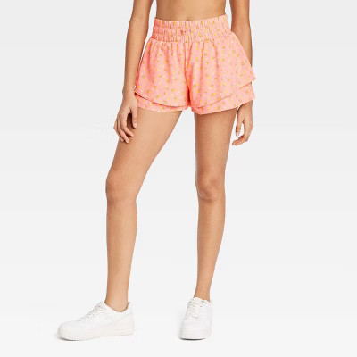 Women's 2.5" Double Layer Woven Mid-Rise Shorts - JoyLab™ Citrus Print S | Target