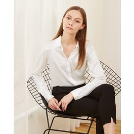 Basic Concealed Placket Silk Shirt | LilySilk