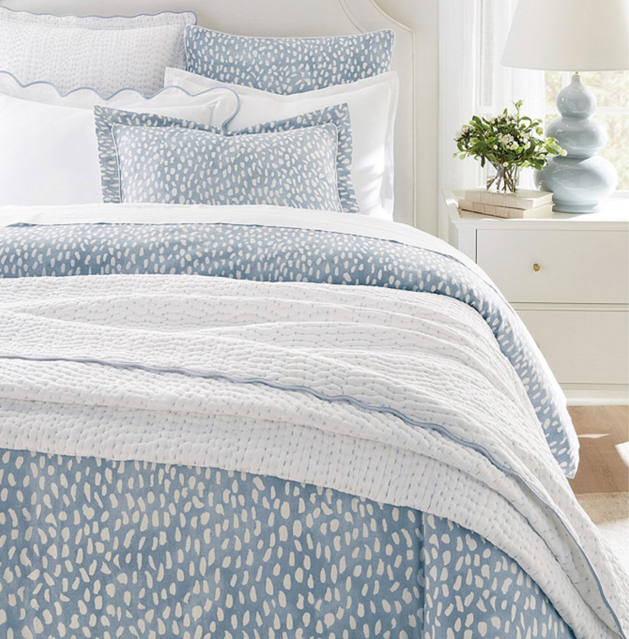 Pretty blue bedding! Perfect for a spring bedroom refresh! Take advantage of Ballards 20% off sale plus free shipping!

Ballard designs bedding, ballard duvet cover, ballard quilt, bedding, blue bedding, scalloped quilt, blue and white bedding, bedroom refresh, bedding sale, white sale, spring bedding, bedroom decor, spring decor

#LTKsalealert #LTKSeasonal #LTKhome