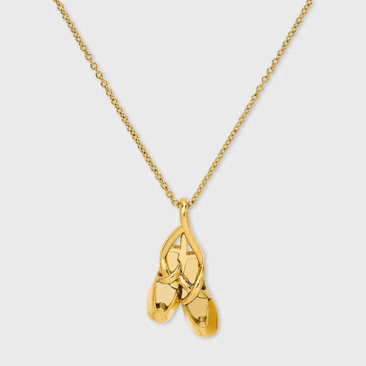 Tiny Tags 14K Gold Ion Plated Dance Slipper Necklace | Target