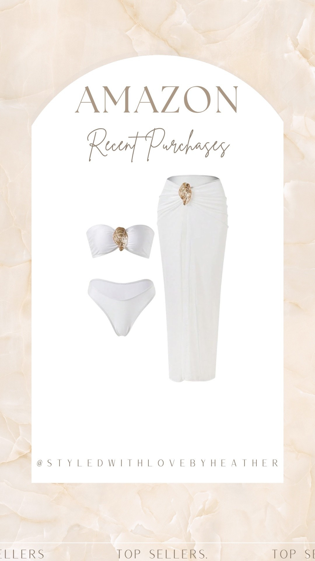 🤍 This set looks straight out of a luxury resort. The gold detail and matching cover-up make it such a stunning vacation look.

#LTKeurope #LTKsummer #LTKswimwear