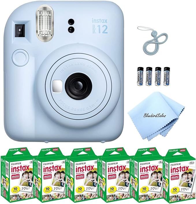 Fujifilm Mini 12 Instant Camera Starter Bundle: Includes Mini Film Value Pack (60 Sheets) + 4 Pac... | Amazon (US)