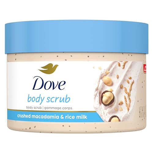Dove Scrub Macadamia & Rice Milk Reveals Visibly Smoother Skin Body Scrub That Nourishes Skin 10.5 oz | Amazon (US)
