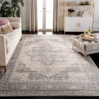 SAFAVIEH Brentwood Clara Traditional Oriental Medallion Rug - 8' x 10' - Cream/Grey | Bed Bath & Beyond