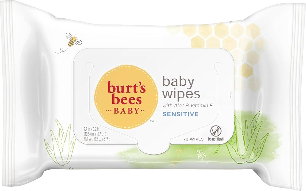 Burt's Bees Baby Wipes,Unscented Natural Baby Wipes for Sensitive Skin with Aloe and Vitamin E - ... | Amazon (US)