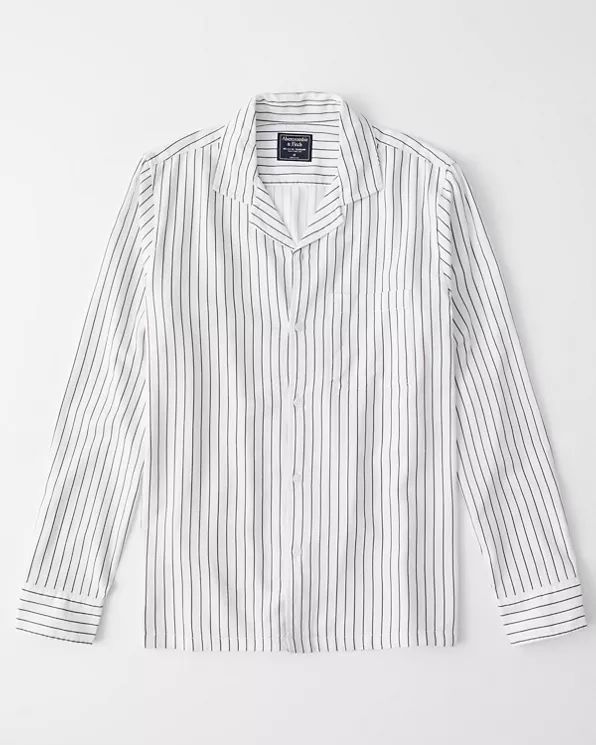 Long-Sleeve Button-Up Shirt | Abercrombie & Fitch US & UK