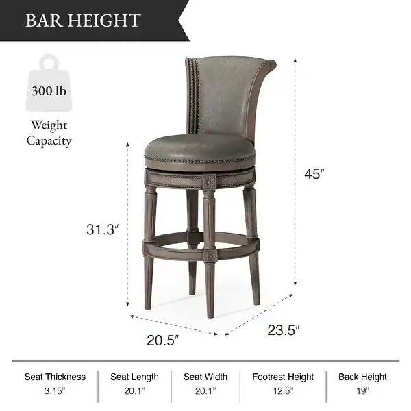Maven Lane Pullman Upholstered Swivel Kitchen Stool - Single - Dark Walnut Vegan Leather - Counte... | Bed Bath & Beyond
