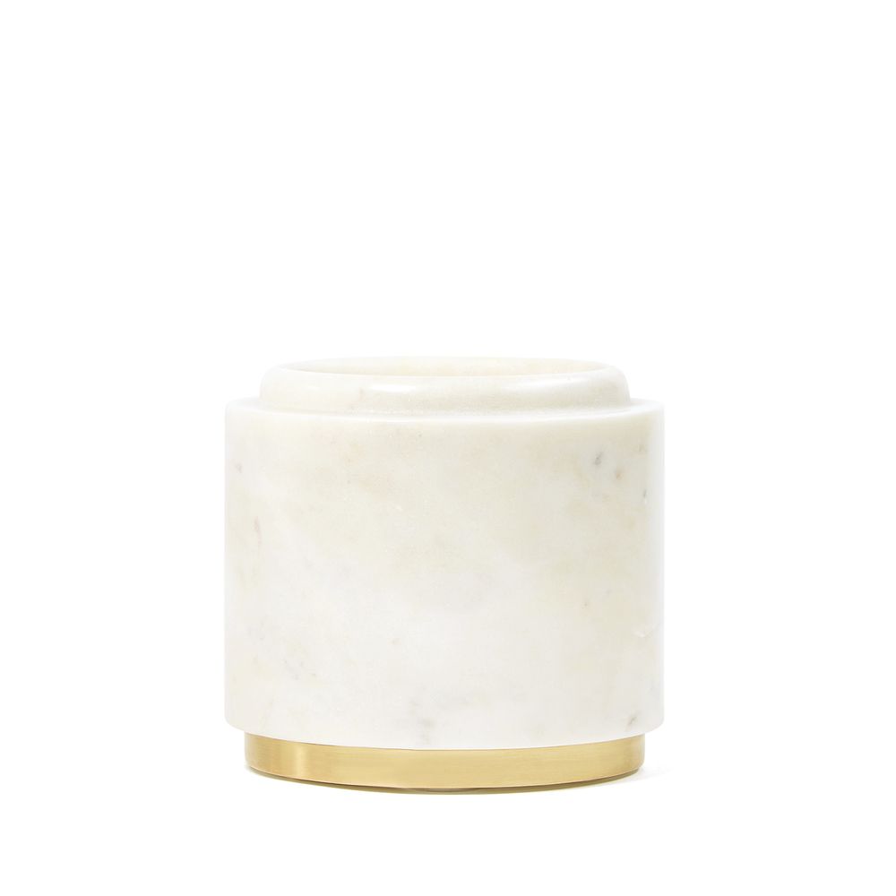 goop x Caravan Goop Exclusive Marble Pillar Holder with Brushed Brass | goop