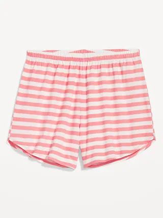 High-Waisted Sunday Sleep Dolphin-Hem Pajama Shorts for Women -- 3.5-inch inseam | Old Navy (US)