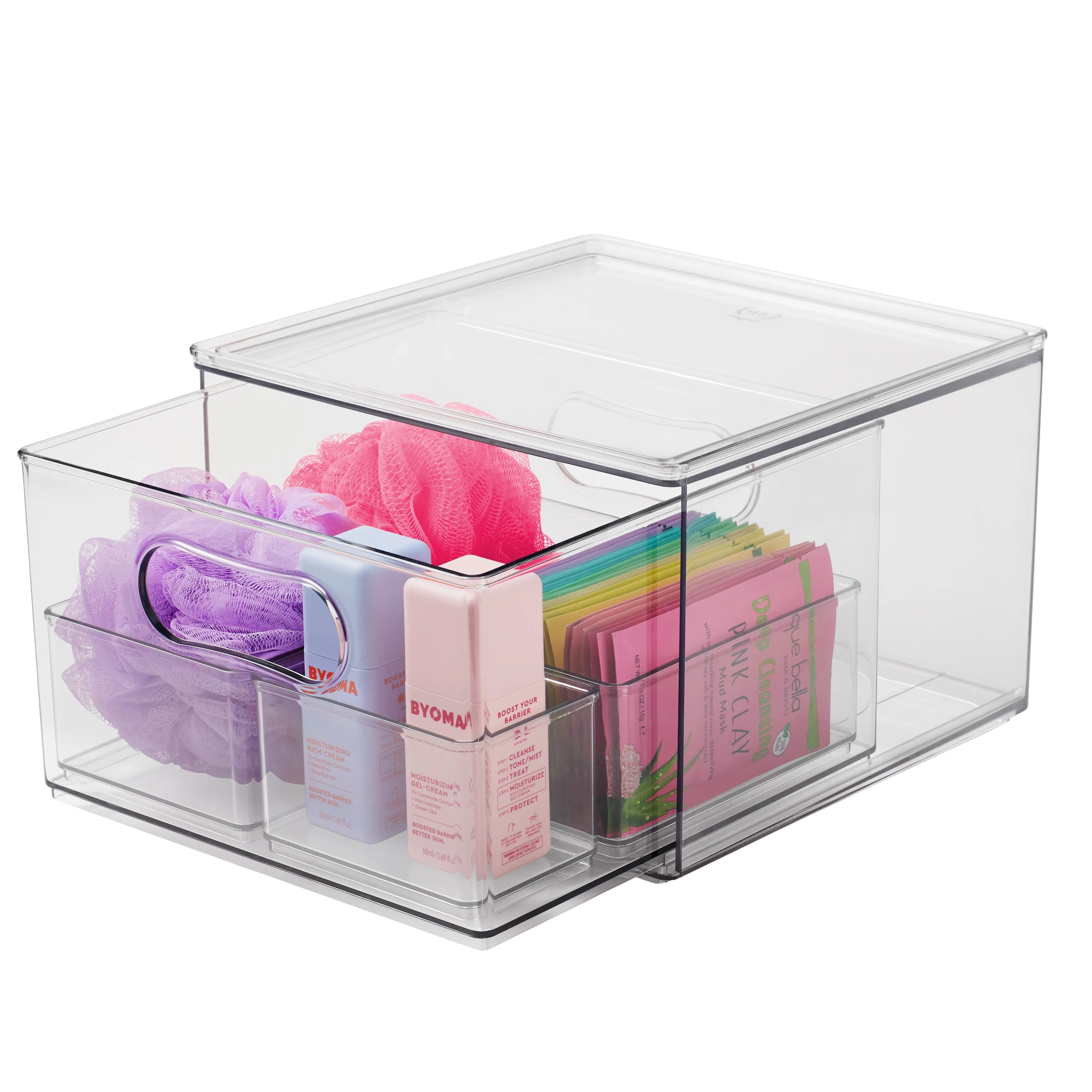 The Home Edit 4 Piece Bath Edit, Clear Plastic Modular Storage System - Walmart.com | Walmart (US)