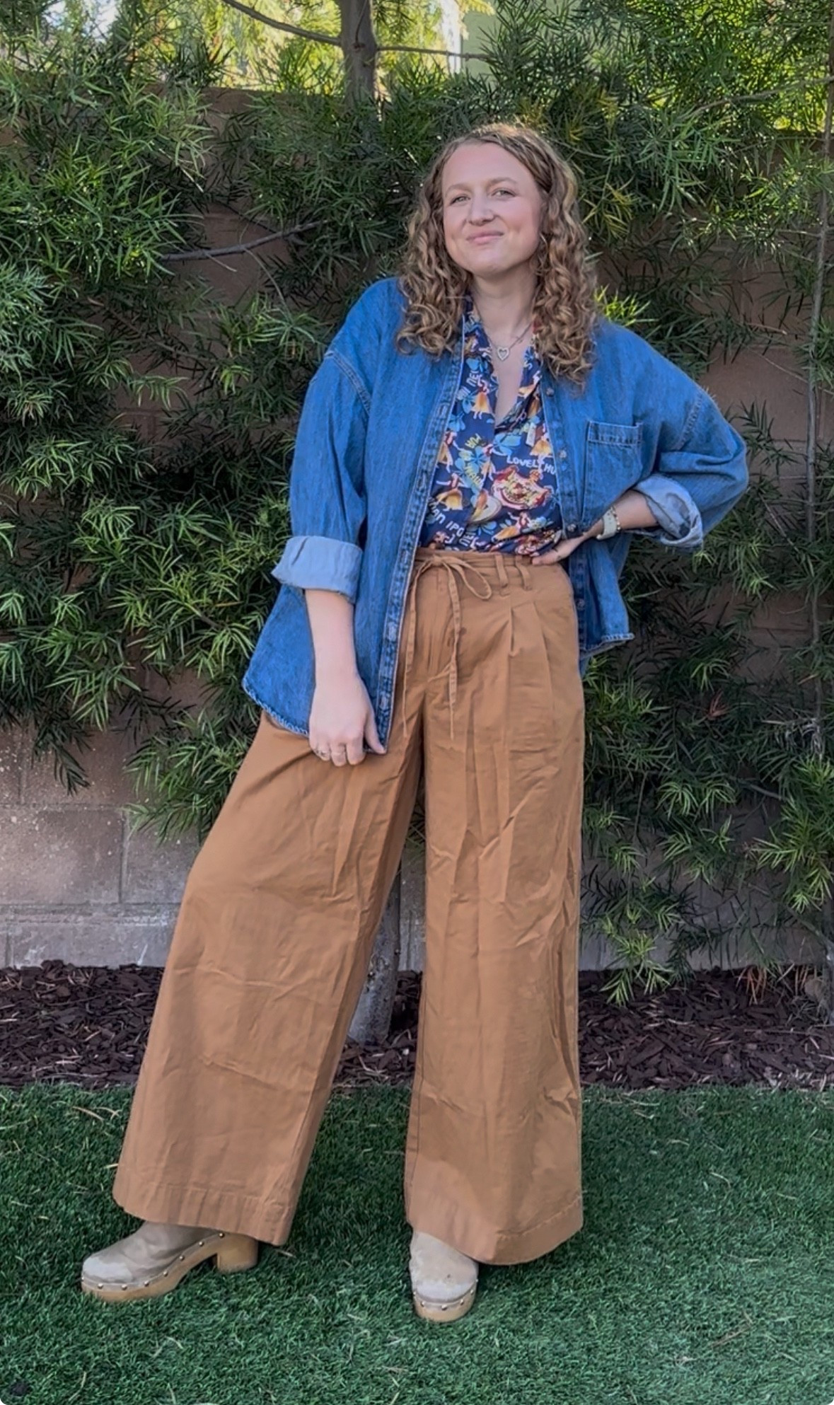 Something about Camel pants and a denim shirt that scratches my brain just right 

OOTD | everyday workwear | midsize ootd | midsize office style 

#LTKFindsUnder50 #LTKWorkwear #LTKMidsize