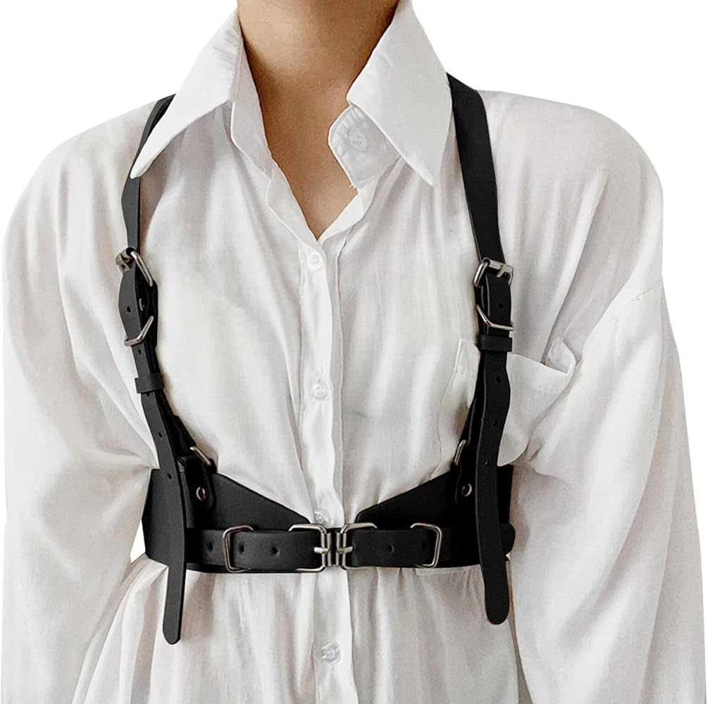 Aivtalk High Waisted Harness Belt PU Leather Fashion Body Chain Belt Rave Halloween Adjustable Ac... | Amazon (US)