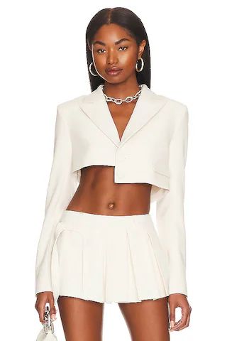 Camila Coelho Harper Cropped Blazer in Ivory from Revolve.com | Revolve Clothing (Global)