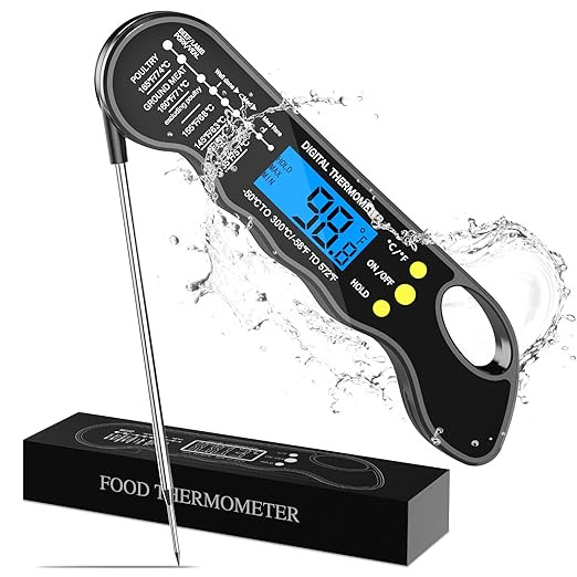 Instant Read Meat Thermometer, Fast & Accurate Digital Food Thermometer with Backlight, Waterproo... | Amazon (US)