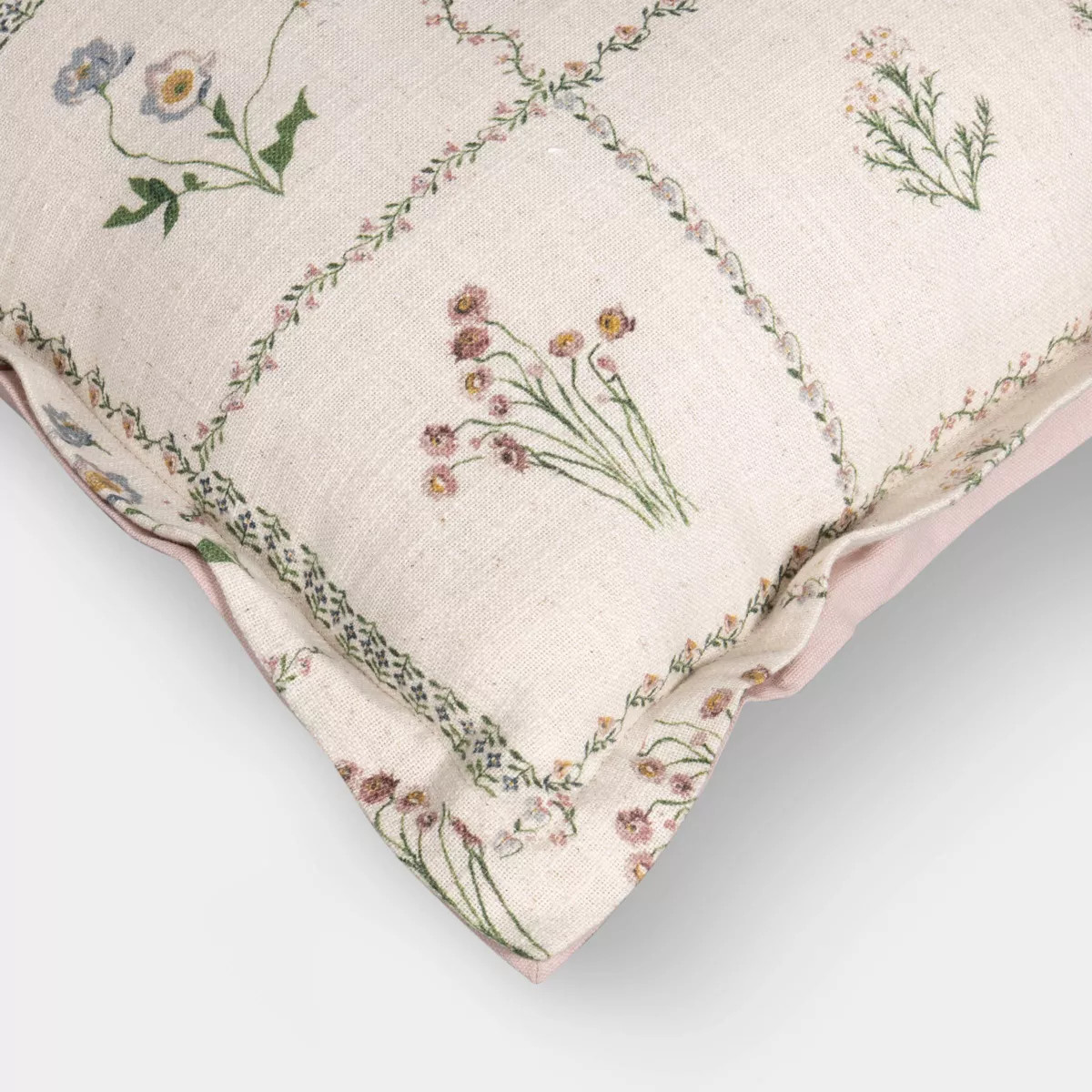 18''x18'' Woven Floral Print Checked Throw Pillow - Threshold\u2122 | Target